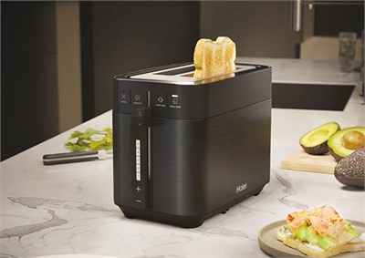 Haier I-Master 5 Serisi Ekmek Kızartma Makinesi, Paslanmaz Çelik, Ekstra Derin Yuvalı 2 Dilim, Yanıkları Önlemek için Kaldırma Kolu, Toz Kapağı, 7 Ezilme Seviyesi [Siyah]