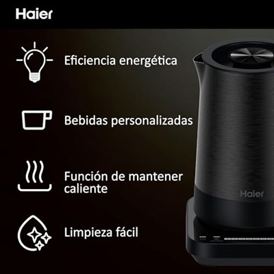HAIER paslanmaz çelik su ısıtıcısı, enerji tasarrufu, 7 sıcaklık ayarı, sıcak tutma fonksiyonu, bir fincan için kaynatın, 1,7 l, 2200 W [I-Master Series 5]