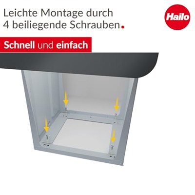 Hailo EcoLine Design L Gömme Çöp Ayırma Sistemi | 2 x 14 L | 28 L | Duo Çöp Ayırıcı Teleskopik Raylar Üzerinde Tam Çekmeli | Çıkarılabilir Kapak, Raflı | Çelik sac | Almanyada üretilmiştir | Siyah