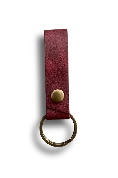Hakiki Deri Çıt Çıtlı Anahtarlık, Minimal Anahtarlık, Çıt Çıtlı Çantaya Asılabilir Anahtarlık (bordo)