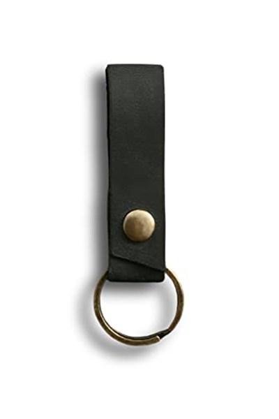 Hakiki Deri Çıt Çıtlı Anahtarlık, Minimal Anahtarlık, Çıt Çıtlı Çantaya Asılabilir Anahtarlık (crazy siyah)
