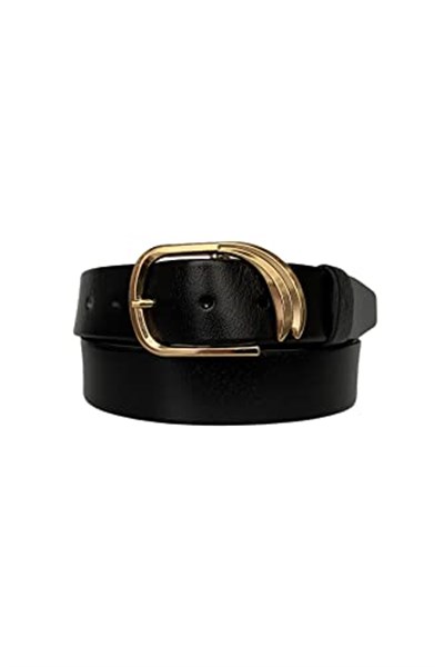 Hakiki Deri Gold Tokalı Kadın Kot, Spor Kemer 4 cm; an-byn-35