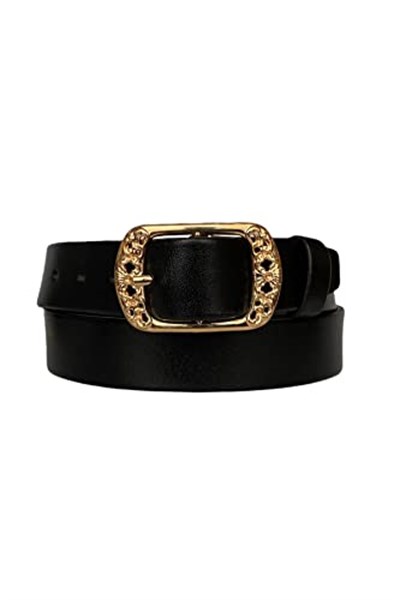 Hakiki Deri Gold Tokalı Kadın Kot, Spor Kemer 4 cm; an-byn-33