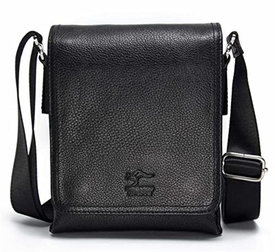 Hakiki Deri Siyah Erkek Postacı Çantası 5512-S