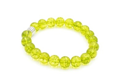 Hakiki Doğal Olivin Peridot Taşı Bileklik 10 Mm
