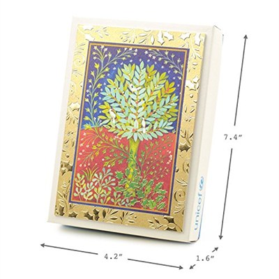 Hallmark UNICEF Noel kartları, huzurlu çobanpüskülü ağacı (20 kart ve 21 zarf) (1XPX2032)