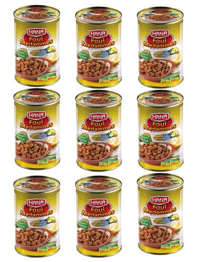 Halloumoğlu HANA BAKLA LİMONLU KİMYONLU KONSERVESI 400 GR X 9 ADET