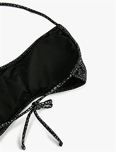 Halter Yaka Bikini Üstü Jakarlı Baskılı