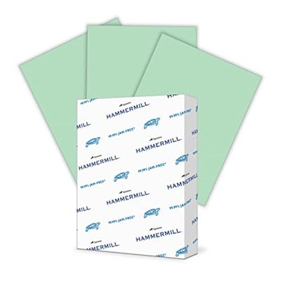 Hammermill Renkli Kağıt, 9 kg Yeşil Yazıcı Kağıdı, 8,5 x 11-1 Rulo (500 Sayfa) - ABDde üretilmiştir, Pastel Kağıt, 103366R