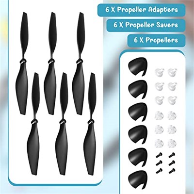 Hanaive 6 Takım RC Uçak Pervanesi TR-C385 ve TR-C285G Pervaneler RC Uçak Karbon Fiber Burun Konisi Pervane Koruyucular ve Adaptörlerle Uyumlu