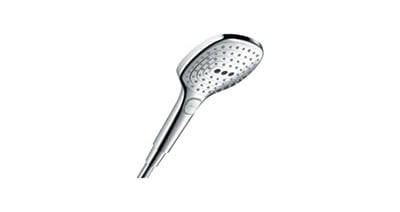hansgrohe Raindance Select E - Duş Başlığı, 3 Püskürtme Türlü El Duşu (120 x 120 mm), Kireç Önleyici Fonksiyonlu Duş Başlığı, Krom, 26520000