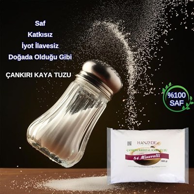 Hanzade Bitkisel 84 Mineralli Doğal Çankırı Kristal Kaya Tuzu 3 Kg Toz (Öğütülmüş) + 3 Kg Tane (Öğütülmemiş)