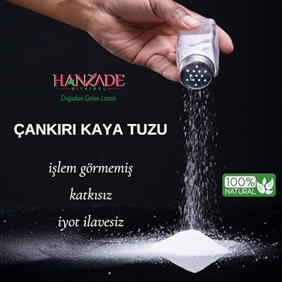 Hanzade Bitkisel 84 Mineralli Doğal Çankırı Kristal Kaya Tuzu 3 Kg Toz (Öğütülmüş) + 3 Kg Tane (Öğütülmemiş)