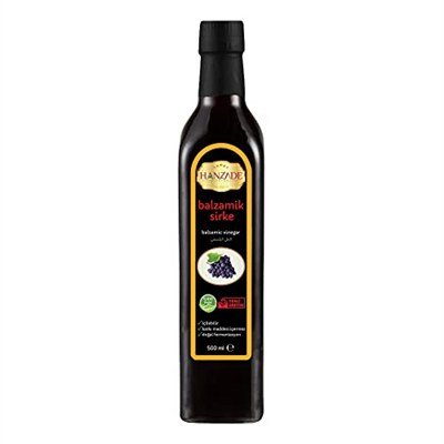 Hanzade Bitkisel Balzamik Sirke 500 ML Doğal Fermantasyon İçilebilir Katkısız Cam Şişe