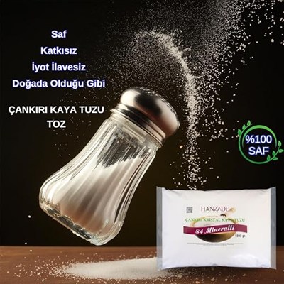 Hanzade Bitkisel Çankırı Kaya Tuzu + Himalaya Tuzu + Deniz Tuzu (Toz Öğütülmüş, 1 Kg x 3’lü Set) Doğal Tuz Seti