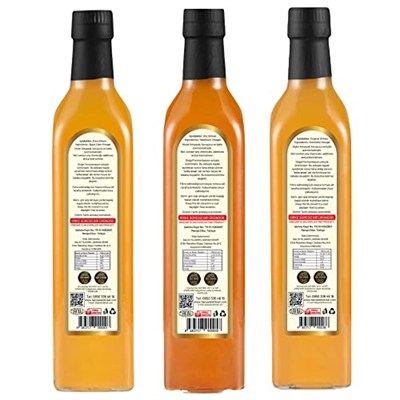 Hanzade Bitkisel Elma + Alıç + Enginar Sirkesi 500 ML 3lü Set Doğal Fermantasyon İçilebilir Katkısız Cam Şişe
