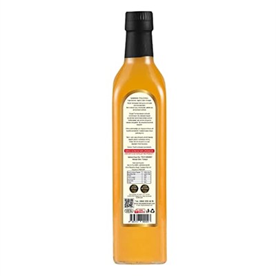Hanzade Bitkisel Elma Sirkesi 500 ML Doğal Fermantasyon İçilebilir Katkısız Cam Şişe