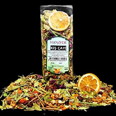 Hanzade Bitkisel Kış Çayı 200 Gr + Atom Çayı 150 Gr Kış Seti Propolisli - C Vitaminli - Kara Mürverli Zengin İçerikli