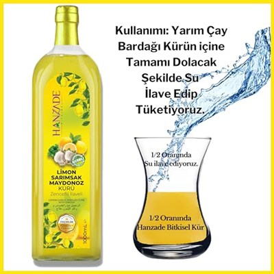Hanzade Bitkisel Limon Sarımsak Maydanoz Kürü 1 Litre x 2 Adet Cam Şişe