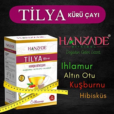 Hanzade Bitkisel Tilya Kürü Form Çayı Kuşburnu Altın Otu Ihlamur Karışık Bitki Çayı 20 Süzen Poşet x 3 Adet