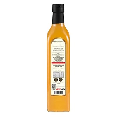 Hanzade Bitkisel Zerdeçallı Elma Sirkesi 500 ML x 2 Adet Doğal Fermantasyon İçilebilir Katkısız Cam Şişe