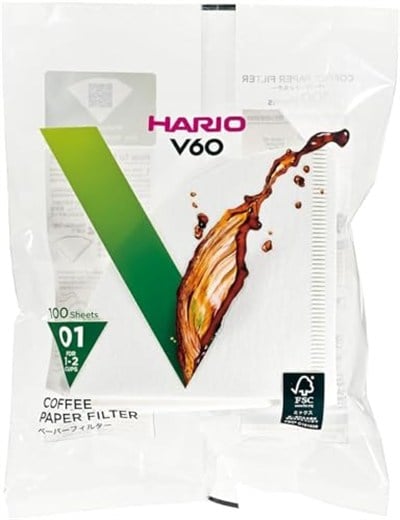 Hario V60 01 Dripper Filtresi (100 adet)
