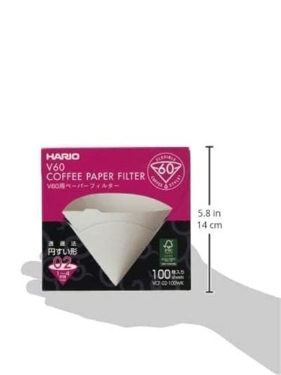 Hario V60 02 Dripper Filtresi Kutulu (100 adet) - Seçenekler: 100 karat, ambalajlı, Kutuda 100 adet...