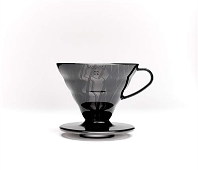Hario V60 02 Plastik Dripper ve 40’lı Filtre Kağıdı Seti, Siyah Şeffaf