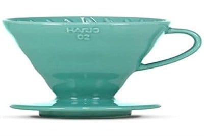 HARIO V60-02 x kahve demliği, cam, 300 mililitre, turkuaz