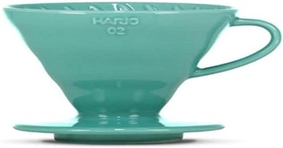 HARIO V60-02 x kahve demliği, cam, 300 mililitre, turkuaz