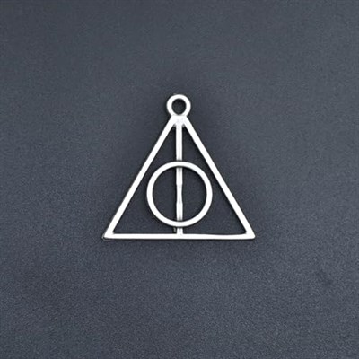 Harry Potter Ölüm Yadigarları Üçgen Örme Zincir Kolye - Gümüş Kaplama - Erkek Kadın Kolye - No:1415
