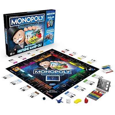 Hasbro Gaming Monopoly Ödüllü Bankacılık Kutu Oyunu, 8+ yaş, 2-4 oyuncu