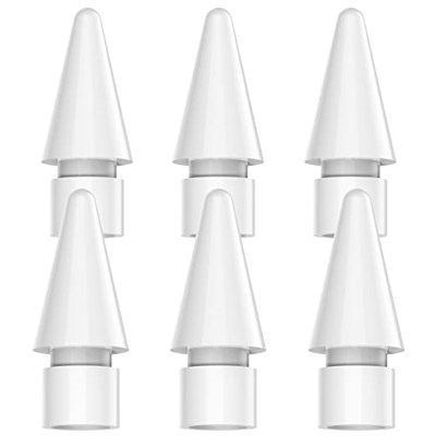 HATOKU Apple Pencil 1./2. Nesil için 6 Paket Yedek İpuçları, iPad Pro Kalem için Kalem Uçları (Beyaz)
