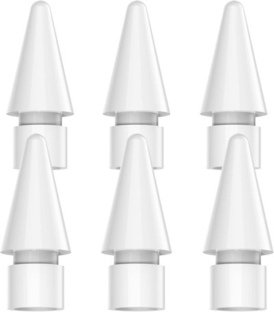 HATOKU Apple Pencil 1./2. Nesil için 6 Paket Yedek İpuçları, iPad Pro Kalem için Kalem Uçları (Beyaz)