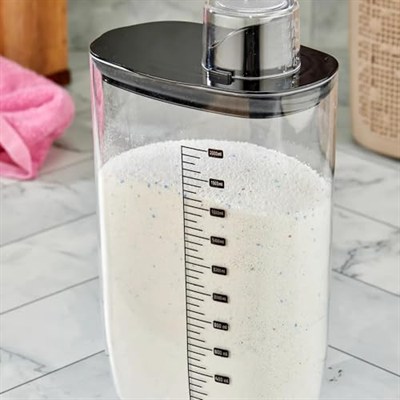 Hava Geçirmez Vakumlu Deterjan Saklama Kabı - Kendinden Ölçekli Vakum Kapaklı Deterjanlık 2100 ml