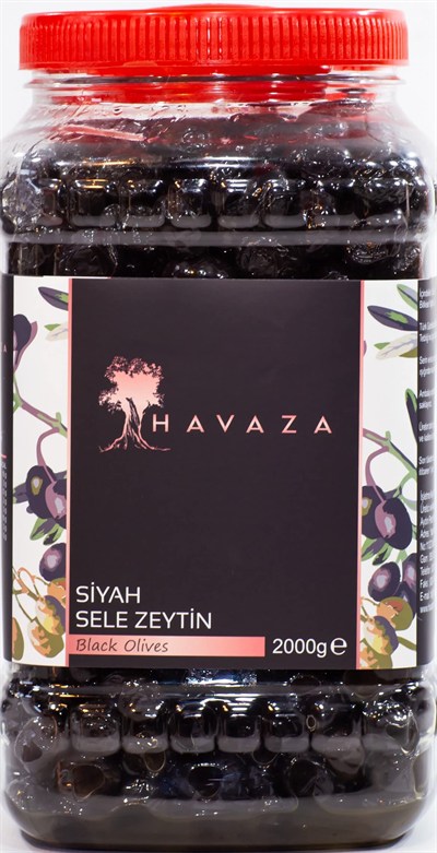 HAVAZA Siyah Sele Zeytin - 2000 gr. (291-320 Kalibre)