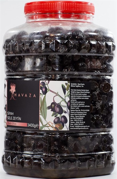 HAVAZA Siyah Sele Zeytin - 3400 gr. (291-320 Kalibre)