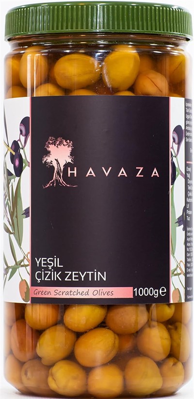 HAVAZA Yeşil Çizik Zeytin - 1000 gr. (201-230 Kalibre)