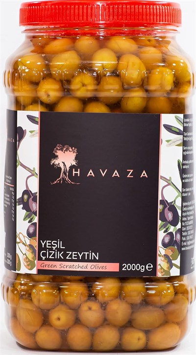 HAVAZA Yeşil Çizik Zeytin - 2000 gr. (201-230 Kalibre)