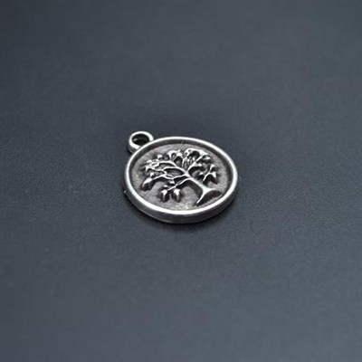 Hayat Ağacı - Minimal Erkek Kadın Kolye Antik Gümüş Kaplama - 60 cm Düz Zincir