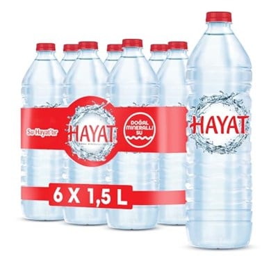 Hayat Doğal Mineralli Su 6x1,5 L