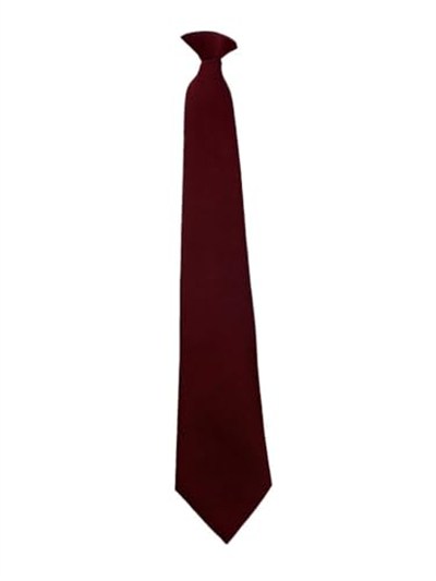 Hazır Bağlanmış Klipsli Bordo Kravat