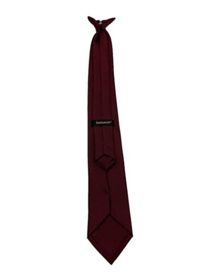 Hazır Bağlanmış Klipsli Bordo Kravat