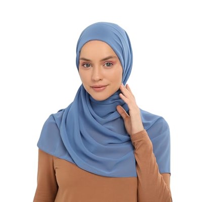 Hazır Pratik Lüks Geçmeli Lastikli Boneli Şifon Şal