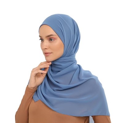 Hazır Pratik Lüks Geçmeli Lastikli Boneli Şifon Şal