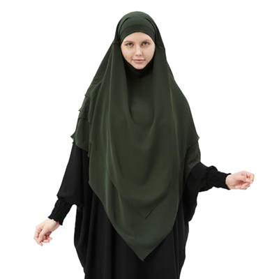 Hazır Pratik Şifon Üç Katlı Peçeli Üçgen Hac Umre Şalı Sufle Hijab Nikap