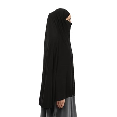 Hazır Türban Peçeli Pratik Eşarp Tesettür Nikaplı Hijab - Namaz Örtüsü Sufle (5XL)