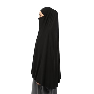 Hazır Türban Peçeli Pratik Eşarp Tesettür Nikaplı Hijab - Namaz Örtüsü Sufle (5XL)