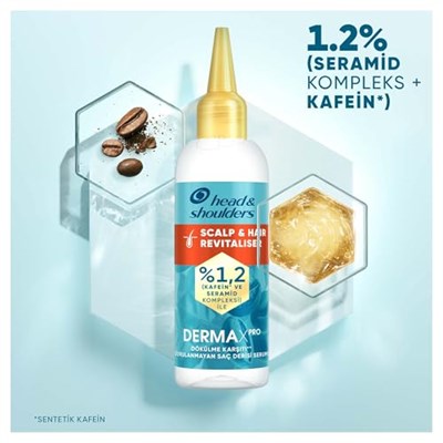 Head & Shoulders DermaXPRO Scalp & Hair Revitaliser Dökülme Karşıtı Durulanmayan Saç Derisi Serumu Kafein ve Seramid ile 145ml