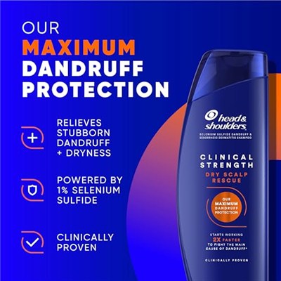 Head & Shoulders Klinik Kepek Savunması + Kuru Saç Derisi Kurtarma Şampuanı 13 oz İkiz Paket